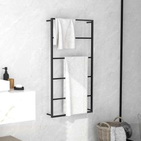 Towel Rack Black 23.6"x3.9"x45.7" Steel