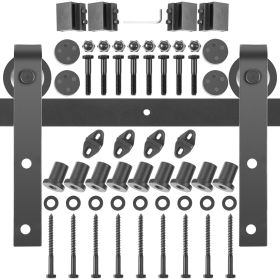 VEVOR Sliding Barn Door Hardware Kit, 11FT Barn Door Kit, 330LBS Load-Bearing Double Barn Door Hardware Kit, Carbon Steel Barn Door Track